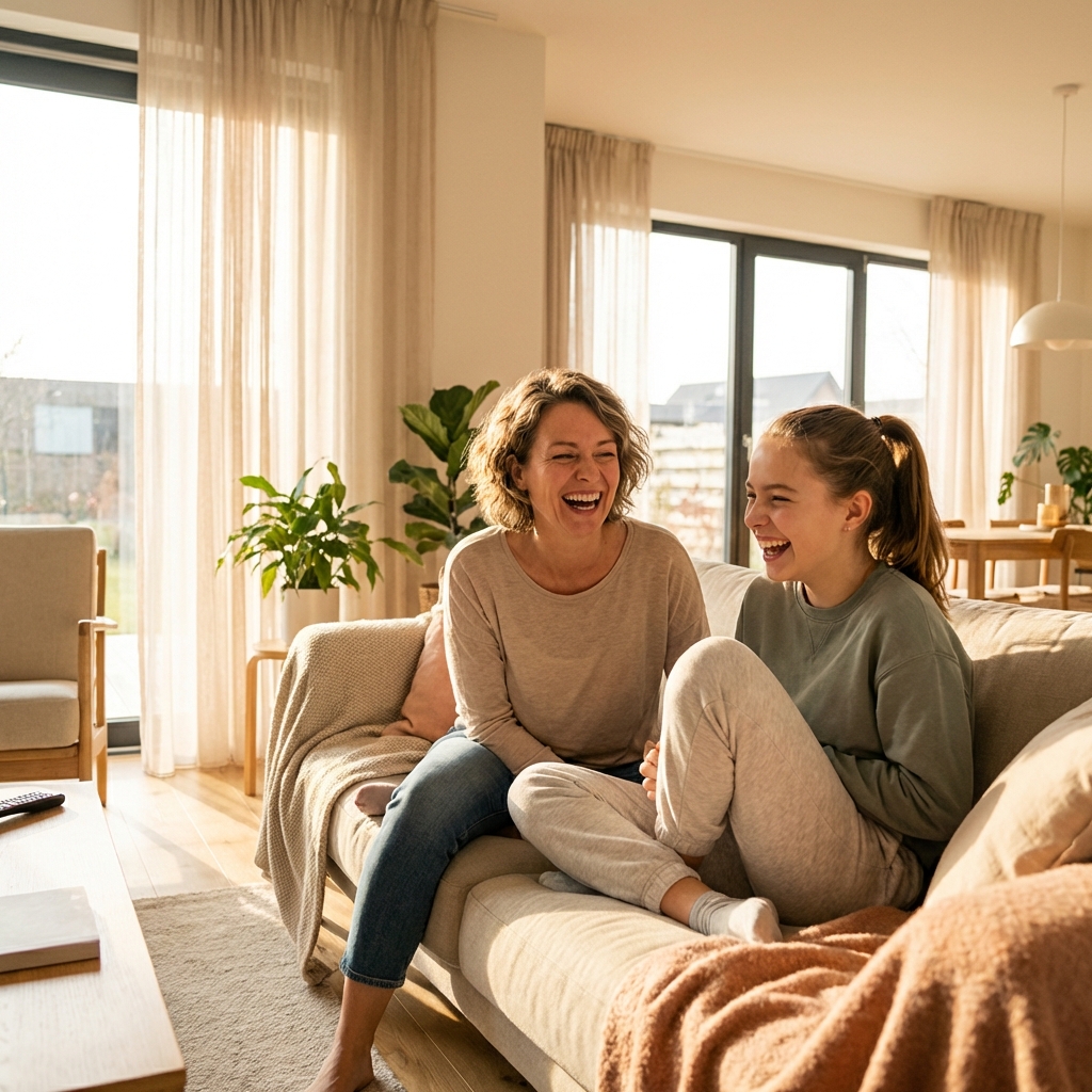 Happy confident family moment